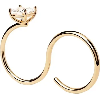 Prsten PDPAOLA Módní dvojitý pozlacený prsten se zirkonem Sofia AN01-A27 56 mm + 2 měsíce na vrácení zboží