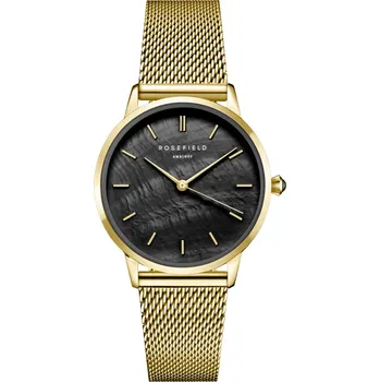 Hodinky Rosefield Pearl Edit Mesh Black Gold dámské hodinky RBGMG-R07