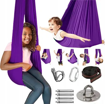 Zahradní nábytek HAMAK AKROBATICKÝ ŠÁTEK PRO DĚTI 2.8 x 1.5 m SENZORICKÁ HOUPAČKA HOUPAČKA