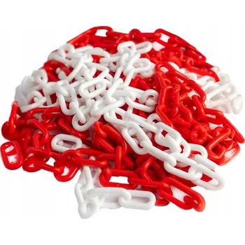 Řetěz Výstražný řetěz, červeno-bílý, 100 m, Ø6 mm