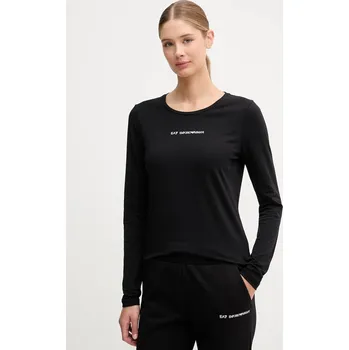 Tričko s dlouhým rukávem EA7 Emporio Armani černá barva, AF12115.7W000531 99X, vel. M