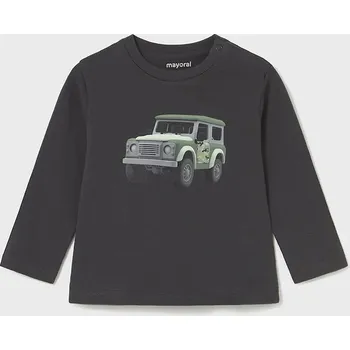 Bavlněné tričko s dlouhým rukávem Mayoral 2066.3C.Baby.9BYA černá 99X, vel. 74