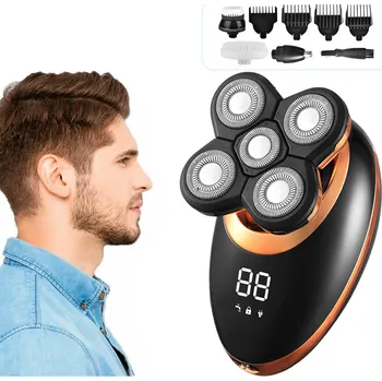 Holicí strojek Holicí Strojek pro muže 5v1 - Strojek na holení vousů, vlasů a hlavy - Zastřihovač