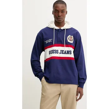 Pánská mikina Bavlněná mikina Guess Jeans M5YP08.KCYM1 modrá 57X, vel. XXL