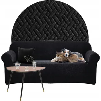 Napínací potah Potah na pohovku (kanape) Domidekor černý