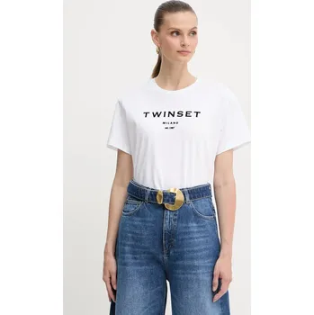 Dámské tričko Bavlněné tričko Twinset dámské, bílá barva, 252TP2050 00X, vel. S