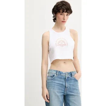 Bavlněný top Converse bílá barva, 10027755-A02 10027755.A02 00X, vel. M
