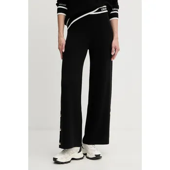 Dámské kalhoty Kalhoty z hedvábné směsi Liu Jo dámské, černá barva, high waist, TF5252.MS59L 99A, vel. XS