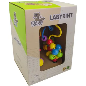 Dřevěná hračka BABU - Dřevěná provlékačka Korálky