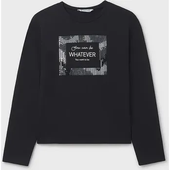 Dívčí oblečení Dětské tričko s dlouhým rukávem Mayoral 7018.8B.Junior.9BYA černá 99X, vel. 162