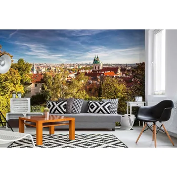 Fototapeta DIMEX | Samolepicí vliesová fototapeta na zeď Podzimní Praha MA-5-1190 | 375 x 250 cm | zelená, vícebarevná, modrá, oranžová + Samolepicí vliesová fototapeta na stěnu DIMEX Podzimní Praha MA51190 v rozměru 375 x 250 cm