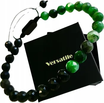 Náramek Nastavitelný náramek Versatile černý s turmalínem a jadeitem 17-23 cm