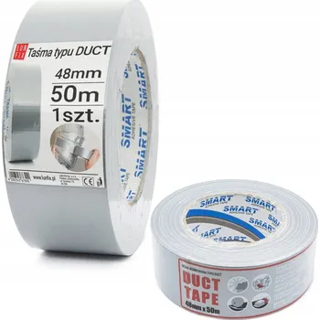 Lepicí páska Textilní lepicí páska DUCT TAPE 50m vyztužená SMART STŘÍBRNÁ 48mm/50m 1 Ks.