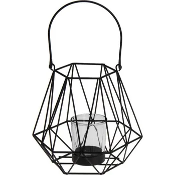 Svícen KOOPMAN KOOPMAN, Závěsný kovový svícen se skleněnou nádobkou