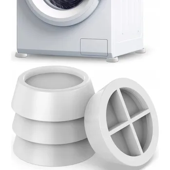 PODLOŽKY POD PRAČKU MYČKU PROTI VIBRACÍM GUMOVÉ PROTISKLUZOVÉ BÍLÉ 4 KS