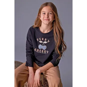 Chlapecké tričko Bavlněné tričko s dlouhým rukávem Mayoral 7021.8E.Junior.9BYA černá 99X, vel. 128