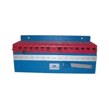 HELIOS PREISSER sada spárových měrek, postupně 0,01–0,25 mm v nástěnném držáku