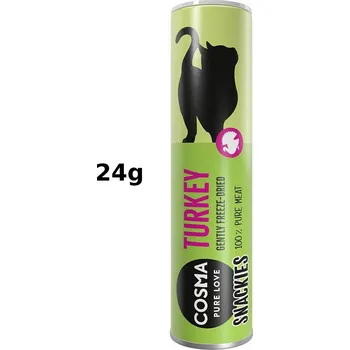 Pamlsek pro kočku Cosma Snackies mrazem sušené pamlsky krůta 24 g
