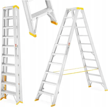 Žebřík Stavební Žebřík PREMIUM 2x10 412cm 4,12m OBOUSTRANNÝ ALOSS