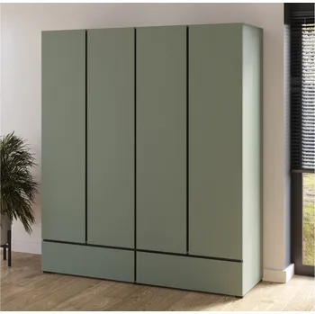 Šatní skříň Skříň CROSS S (typ 20) Pine green/černá