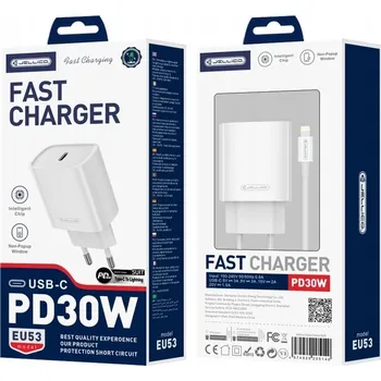 JELLICO síťová nabíječka EU53 PD 30W 1xUSB-C + kabel USB-C - Lightning