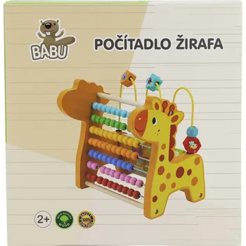 Hračka BABU - Dřevěné počítadlo pro děti - Žirafa