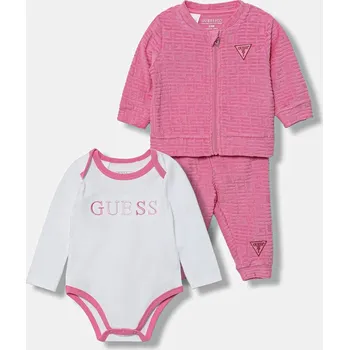 Kojenecká souprava Dětská bavlněná souprava Guess 3-pack růžová barva, H5YW10 KBU64 H5YW10.KBU64.G.9BYA 30X, vel. 68-76