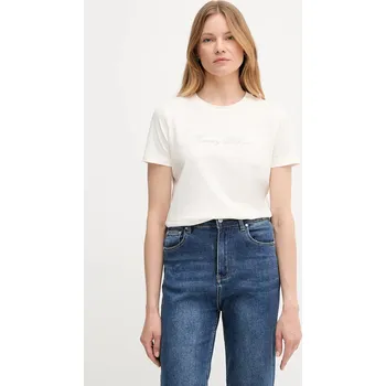 Pánské oblečení Bavlněné tričko Tommy Hilfiger WW0WW47210 béžová 01X, vel. XXL