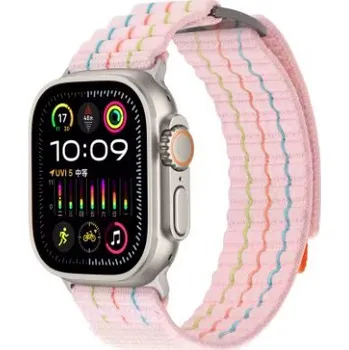Příslušenství k chytrým hodinkám eses Nylonový strukturovaný řemínek pro Apple Watch - Růžový 38 mm, 40 mm, 41 mm