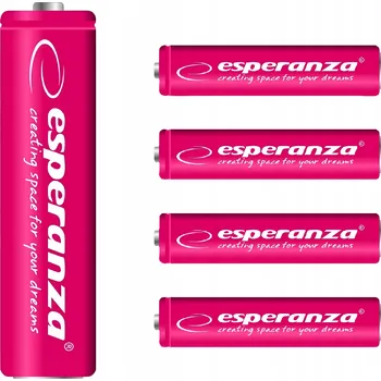 Článková baterie Nikl-metalhydridové (NiMH) Nabíjecí Baterie Esperanza AAA (R3) 1000 mAh 4 ks