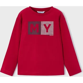 Chlapecké tričko Bavlněné tričko s dlouhým rukávem Mayoral 173.5C.Mini.9BYA červená 33X, vel. 128