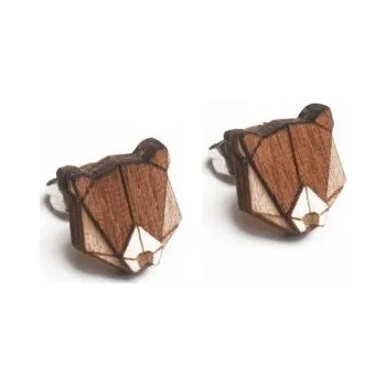 Náušnice Dřevěné náušnice Bear Earrings s možností výměny či vrácení do 30 dnů zdarma - EW2