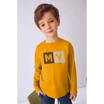 Chlapecké tričko Bavlněné tričko s dlouhým rukávem Mayoral 173.5C.Mini.9BYA žlutá 18X, vel. 122