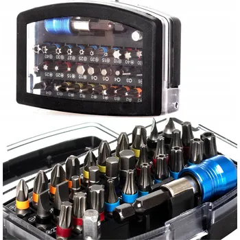 Bit SADA BITŮ 32ks KONCOVKY PRO ŠROUBOVÁK DRŽÁK 1/4 HEX TORX IMBUS PH2