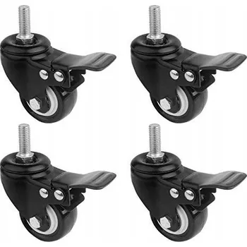 Pojezdové kolečko Otočné kolečko s brzdou 4 ks kolečka 50 mm závit M8