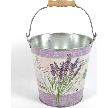 Obal na květináč DUE ESSE DUE ESSE, Vědro, průměr 15 cm Levandule Provance, obal na květináč nebo dekorace