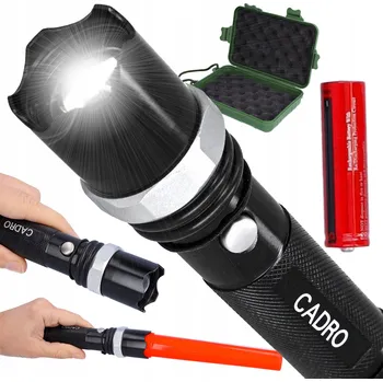 Svítilna TAKTICKÁ SVÍTILNA vojenská akumulátorová turistická USB se 2 nabíječkami