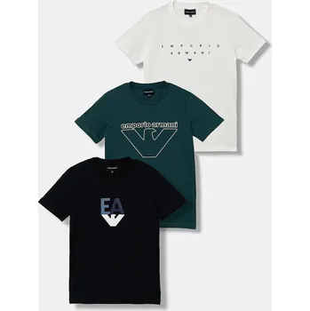 Pánské tričko Dětské bavlněné tričko Emporio Armani 3-pack EB000832.AF14503 námořnická modř 59X, vel. 142