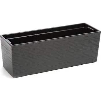 Květináč Lamela LAMELA, truhlík BEGONIA DLUTO-vroubek 190 x 560 mm, grafitový