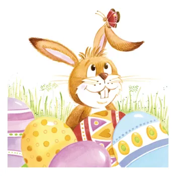 Papírový ubrousek Ubrousky Velikonoční 33 x 33 cm, zajíc