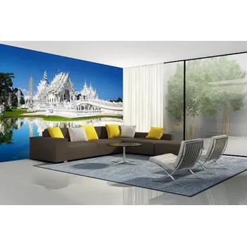 Fototapeta DIMEX | Samolepicí vliesová fototapeta na zeď Buddhistický chrám MA-5-1158 | 375 x 250 cm | zelená, modrá, bílá + Samolepicí vliesová fototapeta na stěnu DIMEX Buddhistický chrám MA51158 v rozměru 375 x 250 cm