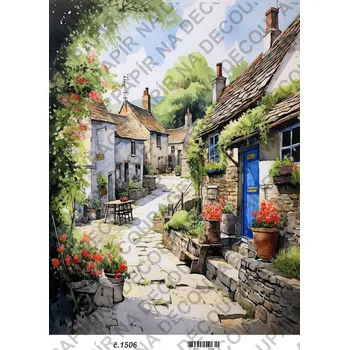 Umělecký papír Rýžový a soft papír na decoupage - Krajinka - KB01506 Materiál: Soft, Rozměr: A4