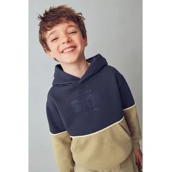 Chlapecká mikina Mikina Mayoral tmavomodrá barva, s kapucí, 4410 4410.5F.Mini.9BYA 59X, vel. 110