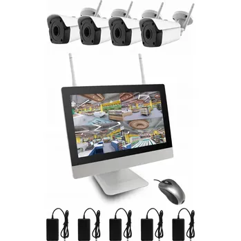 IP kamera WIFI MONITORINGOVÝ SET 4 IP KAMERY 2MPX + LCD MONITOR S NAHRÁVACÍM ZAŘÍZENÍM