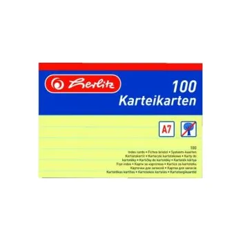 Archivační box Herlitz - Karty do kartotéky A7, žluté, linka