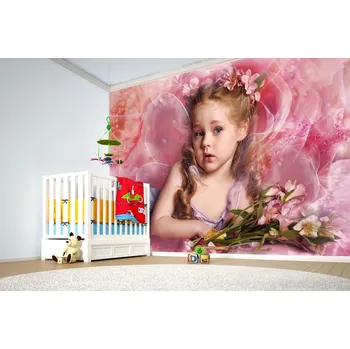 Fototapeta DIMEX | Samolepicí vliesová fototapeta na zeď Malá víla MA-5-1451 | 375 x 250 cm | zelená, fialová, růžová + Samolepicí vliesová fototapeta na stěnu DIMEX Malá víla MA51451 v rozměru 375 x 250 cm