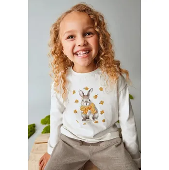 Bavlněné tričko s dlouhým rukávem Mayoral 4009.6J.Mini.9BYA béžová 01X, vel. 92