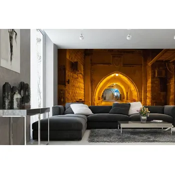 Fototapeta DIMEX | Samolepicí vliesová fototapeta na zeď Židovská ulice Jeruzalema MA-5-0689 | 375 x 250 cm | žlutá, hnědá + Samolepicí vliesová fototapeta na stěnu DIMEX Židovská ulice Jeruzalema MA50689 v rozměru 375 x 250 cm