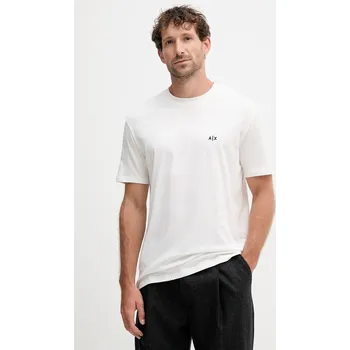 Bavlněné tričko Armani Exchange pánské, béžová barva, s aplikací, XM001568 AF10358 XM001568.AF10358.NOS 01X, vel. L