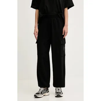 Tepláky EA7 Emporio Armani dámské, černá barva, s potiskem, AF12473.7W000419 99X, vel. S